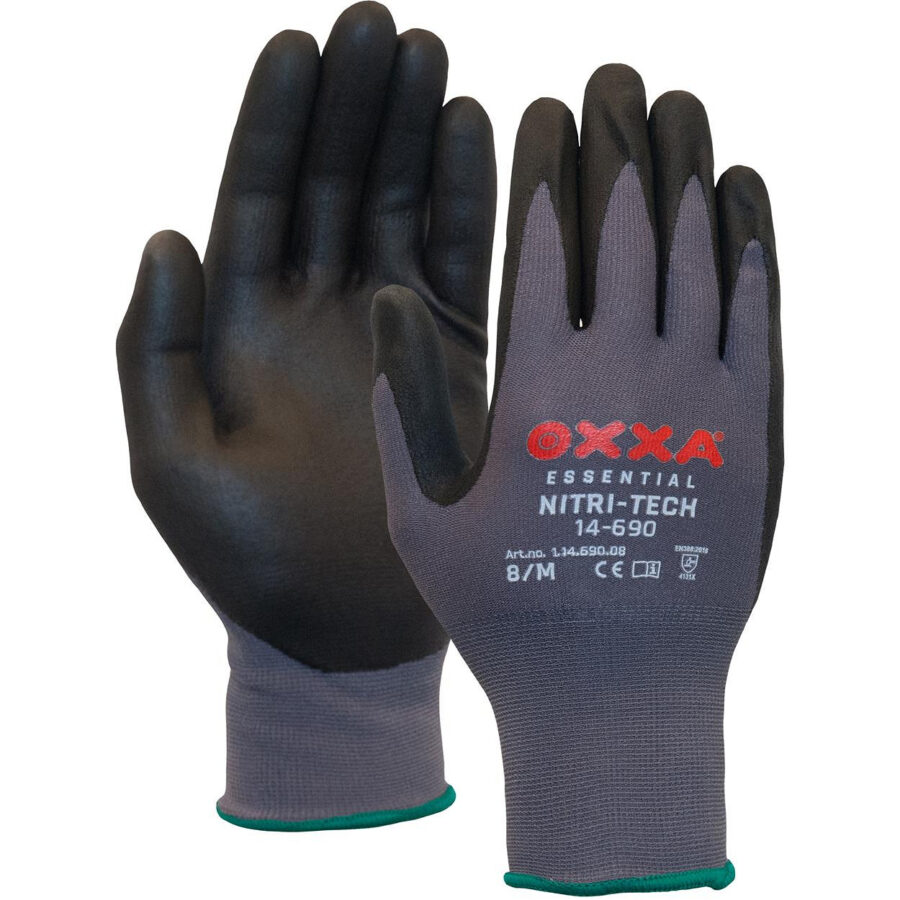 OXXA Nitri-Tech 14-690, nitril handschoenen, werkhandschoenen, antislip handschoenen, industriële handschoenen, veilige handschoenen