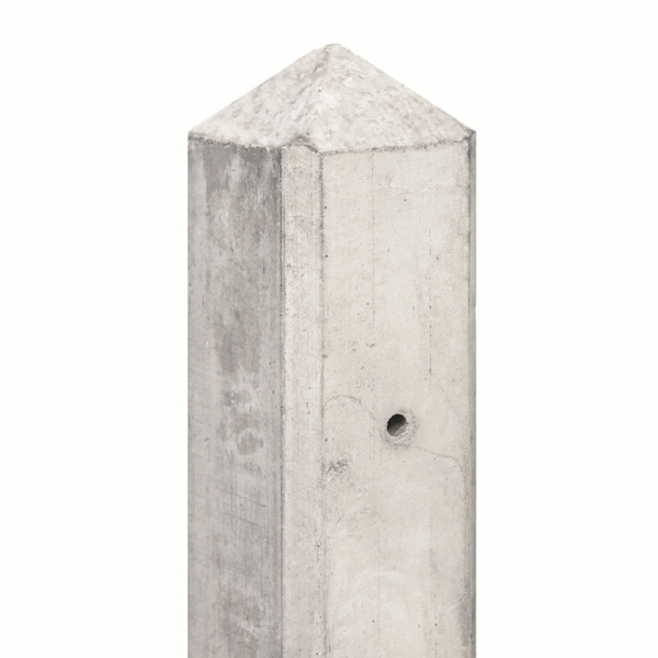Betonpaal wit/grijs met diamantkop en vellingkant 10.0x10.0x308cm - Eindmodel
