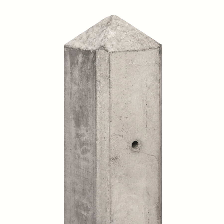 Berton©-motiefpaal wit/grijs, diamantkop 10x10x280cm eindmodel