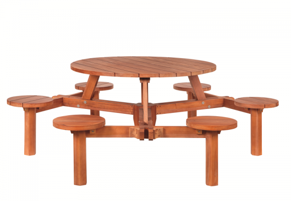 Hardhouten picknicktafel Rondo