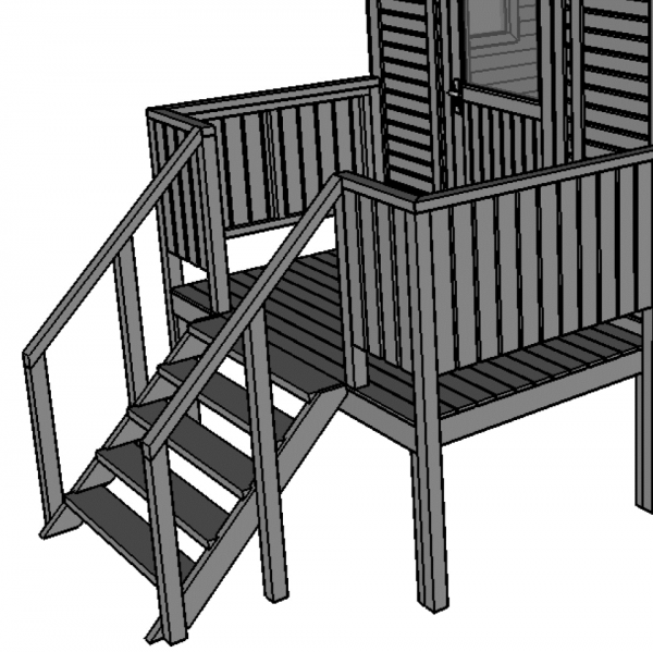 Veranda met voor-ingang Afmeting: L231xB240cm