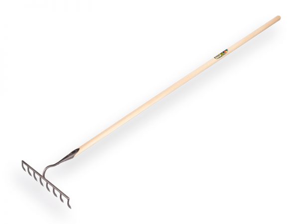 Gesmede bouwhark De WIT met 8 tanden, met steel 160 x 3,2 cm