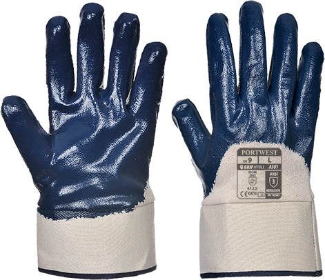 Nitril Veiligheids Manchet Handschoen, Portwest A301