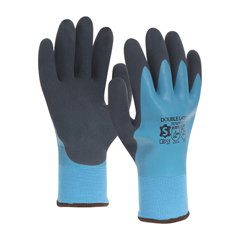 Sacobel 7075LF, dubbel gecoate handschoenen, latex handschoenen, werkhandschoenen, veiligheidshandschoenen, waterdichte handschoenen, griphandschoenen, behendigheid handschoenen, EN388, tuinhandschoenen, industriële handschoenen, onderhouds handschoenen, productie handschoenen