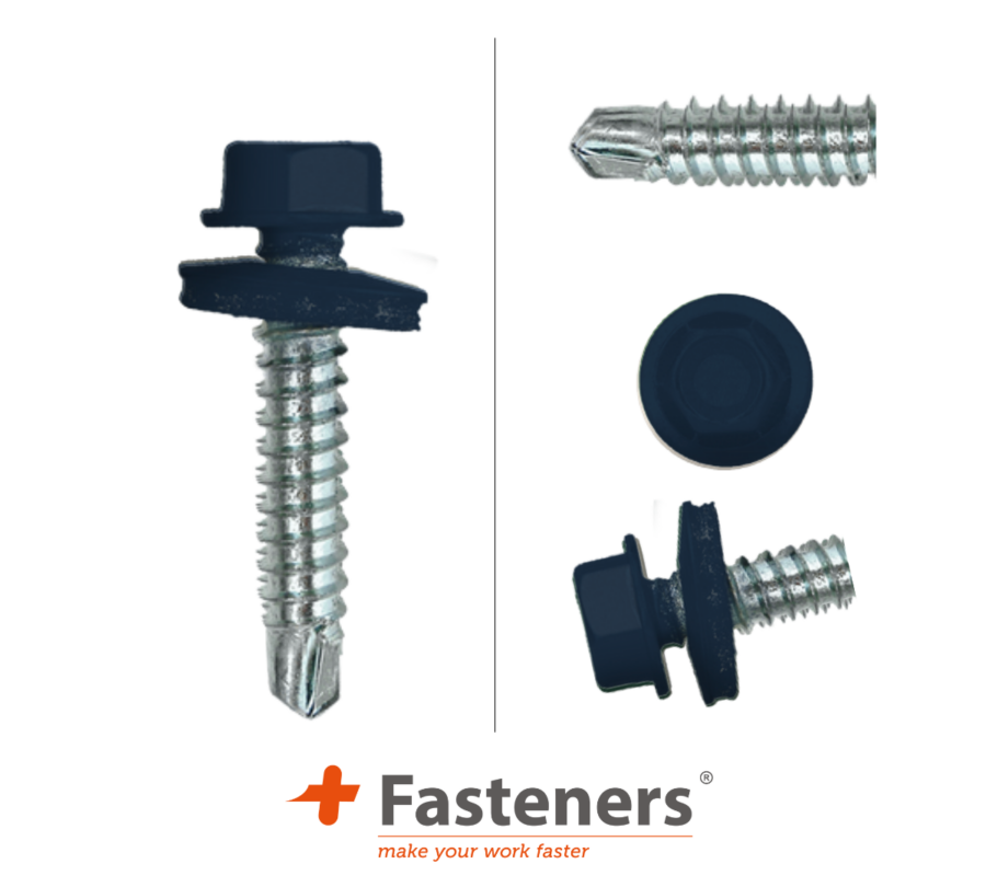 +Fasteners® Dakpanplaatschroeven met Kleur 4,8x35 Zn R5011 100 st.