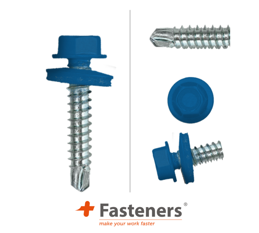 +Fasteners® Dakpanplaatschroeven met Kleur 4,8x35 Zn R5005 100 st.