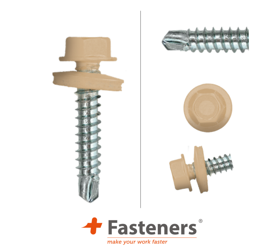 +Fasteners® Dakpanplaatschroeven met Kleur 4,8x35 Zn R1001 100 st.