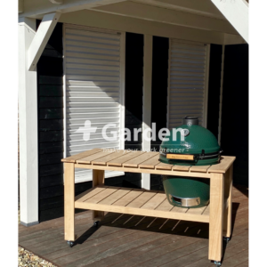 +Garden kamado BBQ tafel Q100 massief eiken