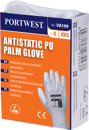 Antistatische PU Palm handschoen voor uitgifteautomaten, Portwest VA199